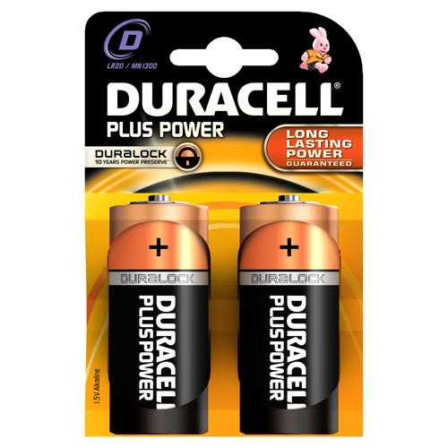 DURACELL Batterie Duracell Plus Power torcia 2 pezzi